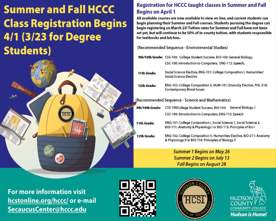 Spring Registration Flyer for the 2025-2026 school year