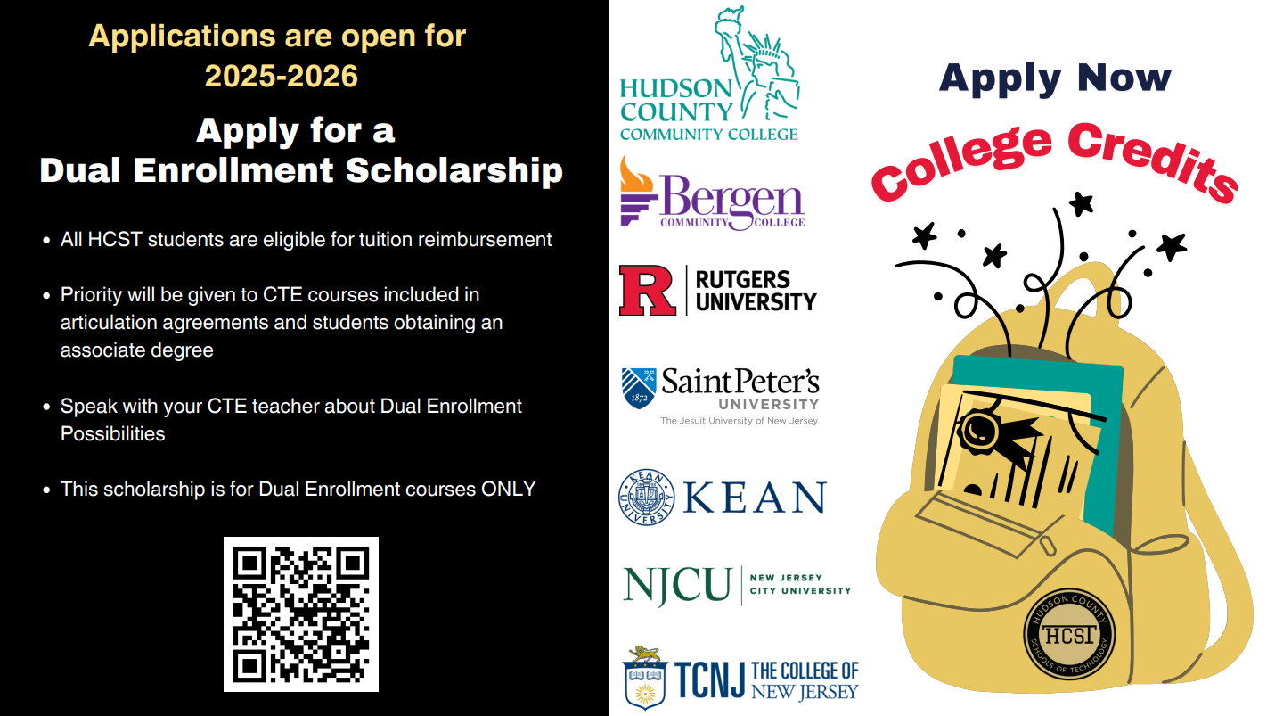 Dual Enrollment Scholarship Flyer for the 2025-2026 school year